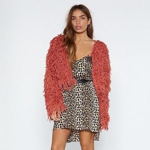 Nasty Gal Bad Romance Shaggy Jacket Orange M NWT